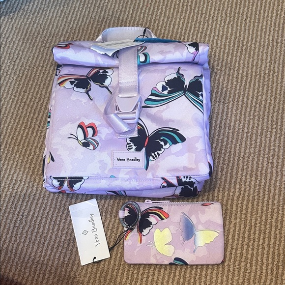 Vera Bradley Handbags - NWT Vera Bradley Lavender Butterfly lunch tote and card holder bundle set